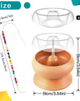 Clay Bead Spinner,Seed Beads Kit with 3 Pcs Quick Changed Trays,Beading Needles for Jewelry Making (Wooden)