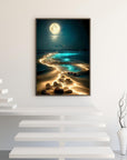 5D Diamond Painting Kits for Adults Beginners,Moonlight Beach Diamond Art Kit,Diy Full round Drill Diamond Dot Gem Art Kits for Adults,Home Wall Decor 11.8X15.7 Inch, JK300-1