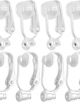 Clip-On Earring Converters, 12 Pieces Non Pierced Earring Clips with Post Earring Components and 12 Pieces Silicone Earring Pads for Earring Making, Silver and Gold