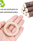 30 Pcs Wooden Rings for Craft, 55Mm/2.2Inch, Natural Wood Rings for Macrame Pendant Connectors,Jewelry Making, Decor DIY Craft