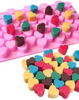 Silicone Moulds for Wax Melts with Dropper 55 Heart Mould Sweet Moulds Mini Candy Molds Silicone Shape for Love Chocolate Soap Ice Cube Tray Jelly Melts Gummy DIY