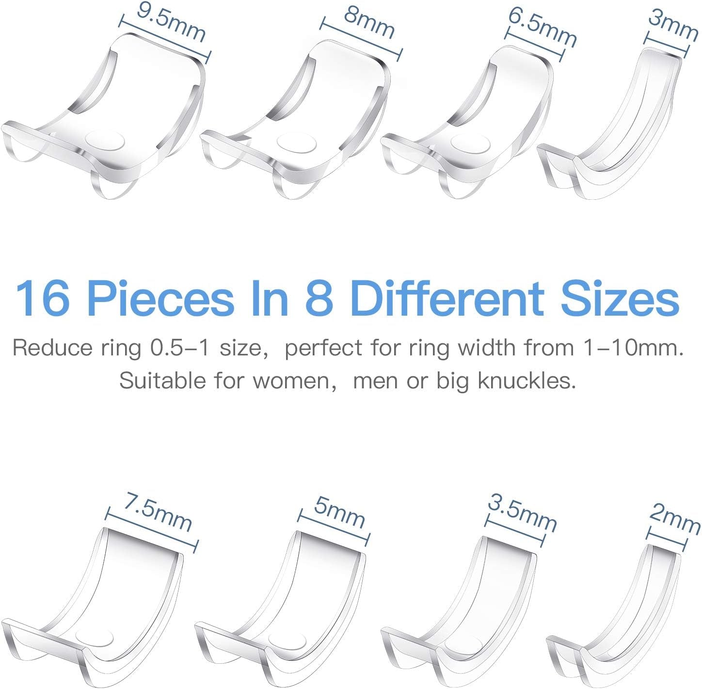 Ring Size Adjuster Invisible Ring with Double Sided Adhesive Tape Size Adjuster for Loose Rings Ring Adjuster Size Fit Any Rings Ring Guard Reducer