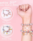 Charm Bracelet Making Kit - Girls 120 Pcs DIY Beaded Jewelry Making Kit, Unicorn & Mermaid Gifts for Girls Toys Crafts for Teen Girls Ages 5 6 7 8-12, with a Portable Bracelet Organizer Box