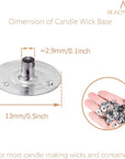 Candle Wick Tabs 300Pcs Metal Candle Wick Sustainer Tabs for Candle Making and Candle DIY (12.5Mm/ 0.5Inch)