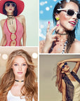 50Pcs Black Choker Necklaces Set for Ladies and Women