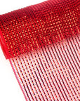 Red Deluxe Metallic Mesh Ribbon,10 Inch X 30 Feet(10Yard), Red with Deluxe Red Wide Foil, Christmas Ribbon for Wreath Swags and Christmas Tree