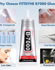 110 Ml B7000 Adhesive Rhinestones Glue for Crafts, B7000 Glue Clear Glue with Glue Spreaders and Dotting Pen Tool, Multipurpose Jewlery Glue for Fabric DIY Craft Makeup Shoes Jewelry Making Nail Art