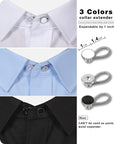 Pants Button Extender Shirt Collar Extenders: 8 Pcs Jeans Waist Silicone Button for Mens and Women - 6 Neck Extenders Dress Shirts
