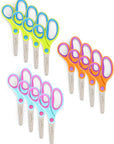 Kids Scissors, Student Scissors with Comfort Grip, Bulk Safety Scissors for School and Classrooms, Orange, Blue, and Pink Children Scissors, 12 Pack