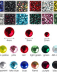 5400Pcs Multicolor Rhinestones 12 Mixed Color Hotfix Rhinestones Flatback Gemstones and Crystals for Halloween Costume Accessories, Crafts with Tweezers and 2 Picking Pens