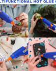 Mini Hot Glue Gun with Glue Sticks for Class Projects Small Hot Melt Gun for Kids Low Temp Glue Gun with Rubber Protector Craft Glue Gun for DIY Arts, Sealing, Home Repairs, 20 W (4 Pieces)