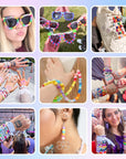 5 Boxes Bracelet Making Kit Pony Beads, 96 Colors 6X9Mm Friendship Bracelet Kit Large Plastic Kandi Beads for Bracelets with 800Pcs Letter Bead Bulk Crafts Gift for Kids Adults DIY Jewelry Toys