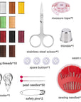 104 Pcs Premium Sewing Kit, Portable Needle and Thread Kit for Beginners, Travelers and Adults, DIY Sewing Supplies with 18 Color Threads, 24 Needles, Seam Ripper, Scissors, Thimble Etc