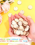 200 Pieces Unfinished Blank Wood Circle Pendants round Disc Circle Wood Pieces round Wooden Disk with Hole Small Wooden Pendant for Craft Decoration Embellishment (Diameter 1 Inch, Aperture 0.08 Inch)