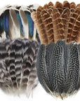 40Pcs Natural Pheasant Feathers, Spotted Feathers, Turkey Feathers, 4 Styles Feathers for Crafts DIY Hat Floral Arrangements Wing Quill Wedding Home Party