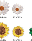 17Pcs Daisy Flower Iron/Sew on Patch, Sunflower Embroidered Appliques Patches for DIY Clothes Backpacks Hats Jeans Jackets