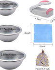 Bath Bomb Mold Set 228 Pieces - 200 Packs Shrink Wrap Bags,12 Pieces of DIY Metal Mould,Spoons,Gift Bags,Mini Heat Sealer (Instruction Included)