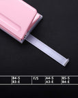 Adjustable 6 Hole Punch: Metal Six Hole Puncher for Planners and 6-Ring Binders with 6 Sheet Capacity for A4 / A5 / A6 / Personal/Pocket Size (Pink)