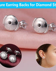 2-Pairs 14K Gold Locking Earring-Back Replacements for Studs, Hypoallergenic 925 Silver Secure Backings (No Fading, Comfort)