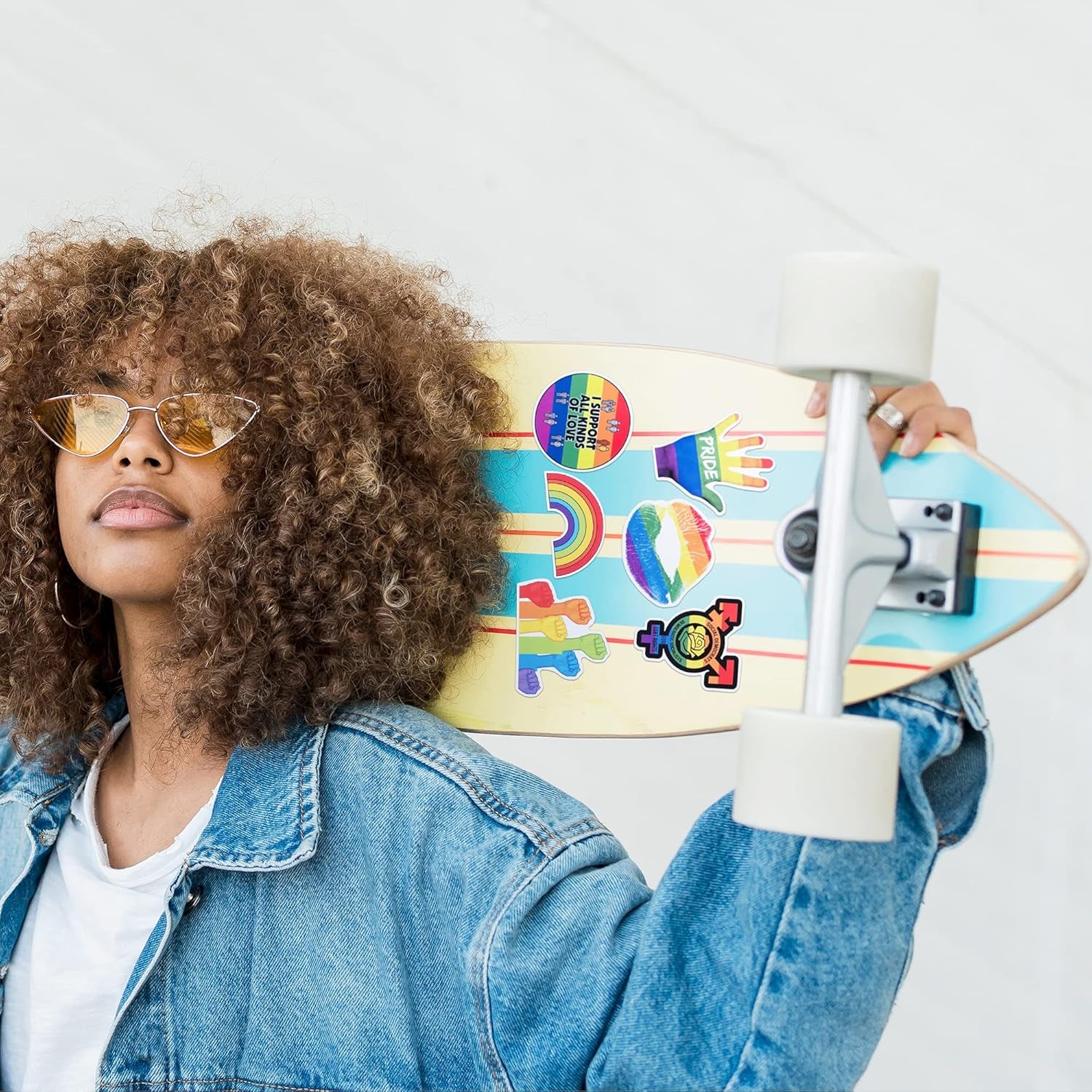 Pride Stickers, 100-Piece LGBTQ Rainbow Stickers, Vinyl LGBT Gay Pride Stickers for Laptops, Water Bottles, Luggage, Scrapbooking