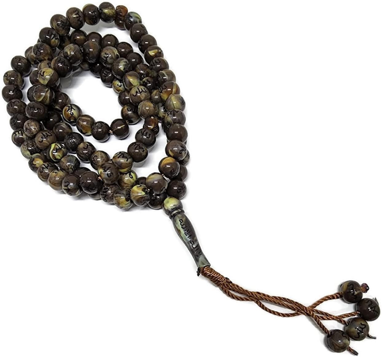 Muslim Tasbih 99 Beads AMN106 Islam Prayer Dhikr Beads with Allah Muhammad Names Engraved