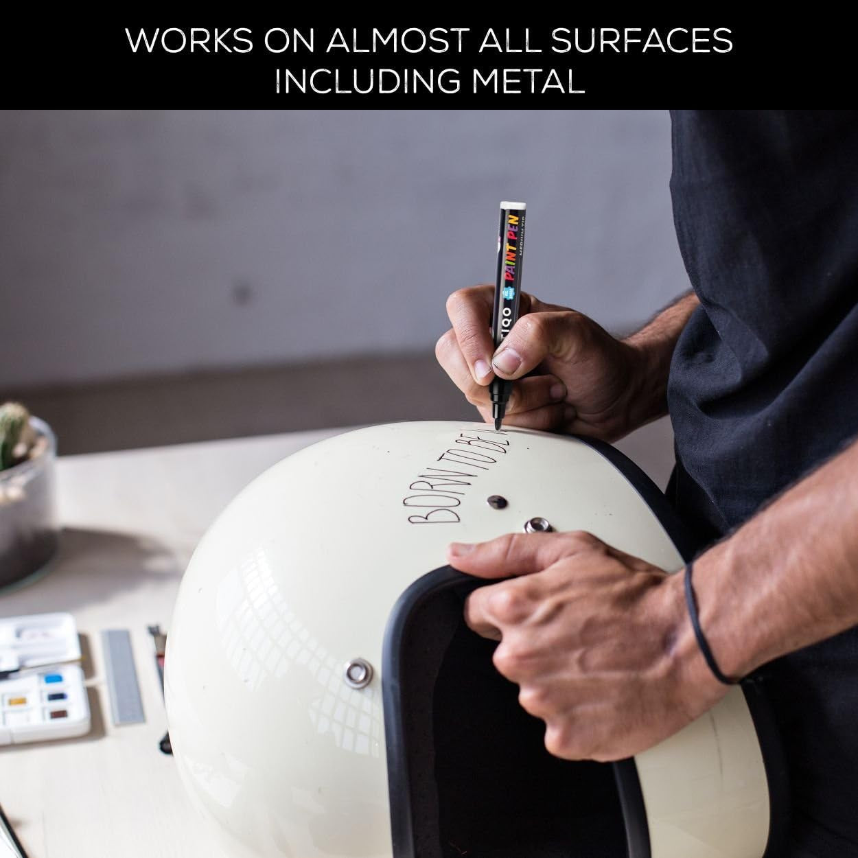 Paint Pens for Rock Painting - Wood, Glass, Metal and Ceramic Works on Almost All Surfaces Set of 15 Vibrant Medium Tip Oil Paint Marker Pens, Quick Dry, Water Resistant