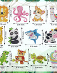 12 PCS Diamond Painting Keychains Kit Animals Diamond Art Ornaments Double Sided 5D Diamond Key Rings DIY Diamonds Pendants for Beginners Birthday Crafting Home Party Decor