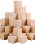 120Pcs 1 Inch Natural Solid Cube Wooden Unfinished Craft Wood Blocks Wood Cubes for DIY Craft Gifts (120Pcs)
