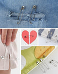 500 Pack Safety Pins, Assorted Safety Pins, Safety Pins Bulk, Rust-Resistant Nickel Plated Pins Nickel for Sewing, Craft Arts, Clothes (7 Size)
