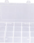 Tackle Box Organizer Plastic Organizer Box with Dividers Bead Organizer Box Container Clear Snackle Box Container Large 15 Grid Box Organizer