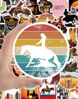 50PCS Cowboy Stickers, Country Western Decals Vinyl Waterproof Stickers for Water Bottle Laptop Luggage Helmet Skateboard Snowboard Guitar Scrapbook Phone Gifts for Teens Girls Kids Adult