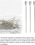 100 Pieces Hijab Pins, Long Teardrop Pearl Head Pins, Boutonniere Pins, Buttonhole Pins, Can Also Be Used for Jewelry Making Sewing Wedding Floral Decorations and DIY Crafts