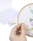 Embroidery Floss Organizer Box - 24 Compartments with 100 Hard Floss Bobbins and 459 Color Number Stickers