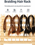 Nian Feng Braiding Hair Rack Stand for Hair Stylist, 2Pack Wooden Thread Holders for Spools of Thread, Spools Holder for Sewing Machine, Thread Racks for Spools of Thread, Sewing Organizer & Storage.