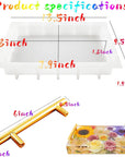 Large Silicone Tray Molds for Resin, 13.5"X9.5" Deep Rectangle Epoxy Tray Molds with 4Pcs Gold & Silver Handles, Resin Table Mold for River Board Table DIY Art Home Decoration