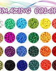 Glass Seed Beads for Bracelet Making Kit, 24 Colors 6/0 4Mm Small Pony Beads Multicolor Beading Beads with Container Box for Jewelry Making - Approx 6000Pcs