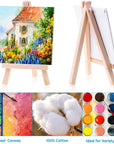 Mini Canvases 18 Pack,  Small Painting Canvas with Mini Easel 4X4 Inches Art Canvases Painting Kit for Kids Teenagers Acrylic Pouring Oil Water Color