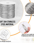 22 Gauge Stainless Steel Wire for Jewelry Making, Bailing Wire Snare Wire Wrapping for Craft and Jewelry Making