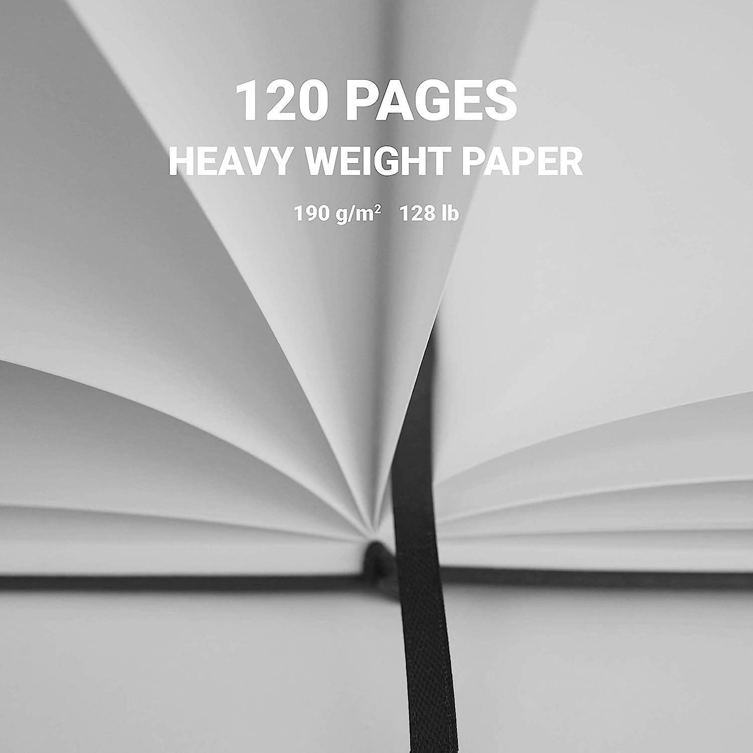 Note Spiral Bound Hardcover Sketchbook – Square Hardbound Sketch Journal - 8X8 Inch Art Book - 120 Pages - Elastic Closure - 180GSM Premium Paper - Ideal for Pencils, Graphite, Charcoal, Pen