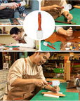 Leathercraft Wooden Handle Nylon Hammer - Wood Leather Carving Hammer Mallet for DIY Stamping Sew Leather Cowhide Tool