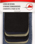 Denim & Twill Iron-On Patches Combo, 8Pc Assorted