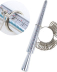 Ring Sizer Measuring Tool Ring Mandrel Measurement Tool Measure Ring Size Finger Sizing Set Metal Gauge US Size 1-13 Jewelry Sizers Kit of 27 Pieces