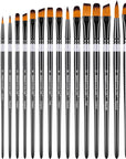 Paint Brushes Set for Acrylic Painting, 16 Pcs Nylon Hair Paint Brushes for Oil Watercolor Face Body Rock Painting Artist, Art Painting Brush Kits for Beginners and Professionals