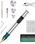 Electric Engraving Pen with 36 Stencils,25W Cordless Etching Engraving Tool with 35Bits,Usb Rechargeable Mini Micro Professional Engraver Machines for Jewelry Wood Metal Glass Stone Plastic (Black)