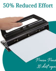 Heavy Duty 3 Hole Punch Heavy Duty Adjustable 3 Hole Punch 30 Sheet Capacity Hole Puncher Black Metal Hole Puncher 3 Ring