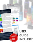 Alcohol Ink Set - New Improved Formula - 24 Highly Saturated Alcohol Inks - Fast-Drying and Permanent Inks - Versatile Alcohol Ink for Epoxy Resin, Tumblers, Fluid Art Painting, Glass, Metal Etc