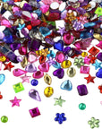 900Pcs Gems Jewels for Crafts, Acrylic Flatback Rhinestones for Halloween Pirate Party Decorations, Crafting Embellishments Gemstone (9 Shapes, 6-13Mm)