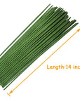 100PCS 18Ga Floral Stem Wires,Green Crafting Floral Stem Wire for DIY Crafts and Flower Arrangement 14 Inches,Paper Covered