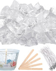 6 LB Gel Wax for Candle Making, Jelly Wax Melts Clear Candle Wax Gel Candle Wax Clear Wax with Candle Wick and Wooden Candle Wick Centering Device for or Candle Making Candles Supplies