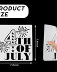 16 Pieces Happy 4Th of July Stencil Independence Day Painting Template Reusable Patriotic Drawing Stencils Include American Flag Map Star Patterns Farmhouse Stencil for Painting on Wood Paper Wall